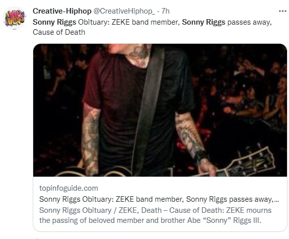 Quién fue Sonny Riggs: Su banda anuncia su muerte