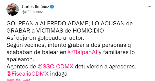 ¡Adame había recibido más ataques!