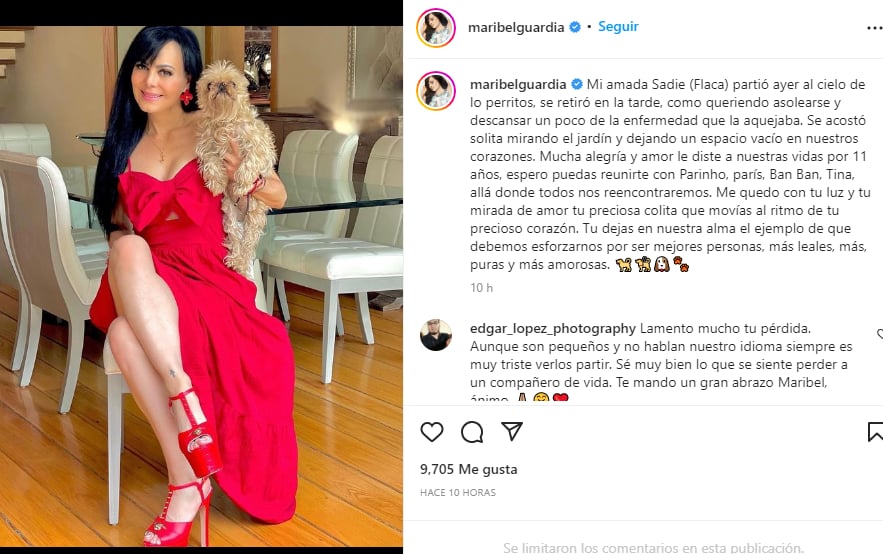 Sumamente dolida por su perdida