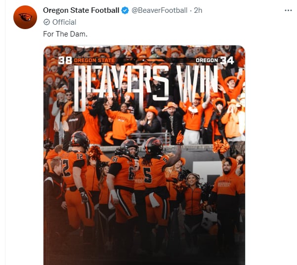 Oregon: Los Beavers convirtieron el primero y diez que necesitaban para agotar el tiempo.