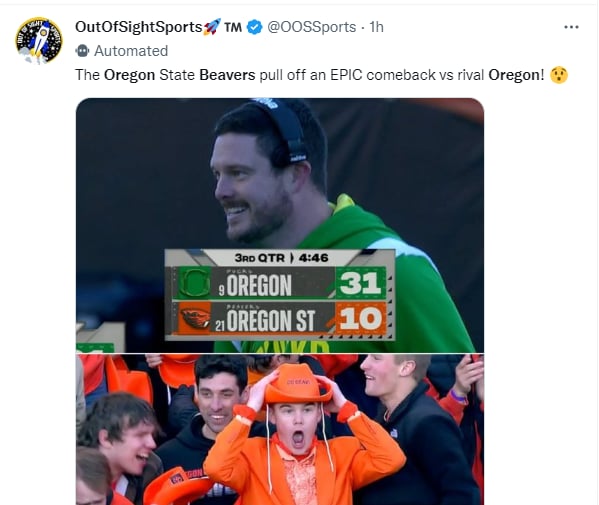 Los Beavers no podrían haberlo logrado sin la ayuda de los Ducks.