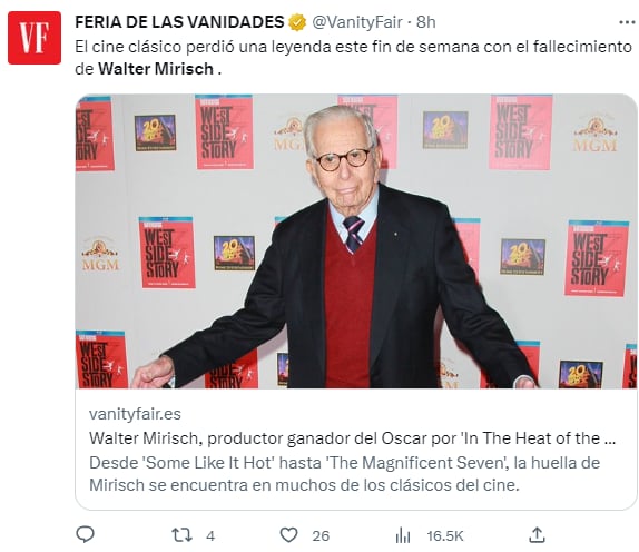 Nació cerca de la primera ceremonia de los Oscar