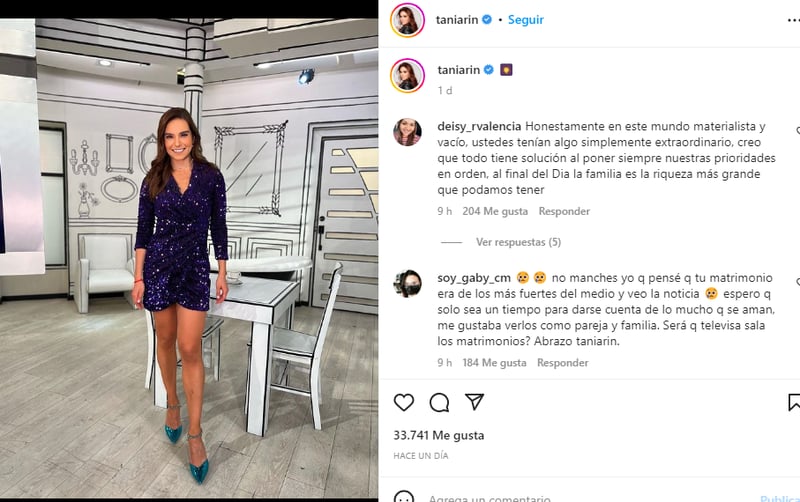 Tania Rincón announces separation: Deactivated comments