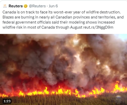 Los feroces incendios en Canadá