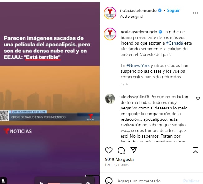 El cielo se oscurece