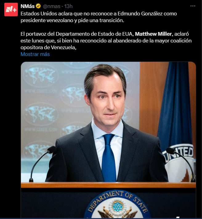 US doesn't recognize González,Nicolás Maduro,Edmundo González Urrutia,Elections in Venezuela,MundoNow,