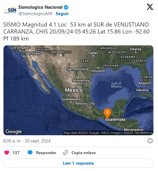 Sismos en México, Mexico,temblor