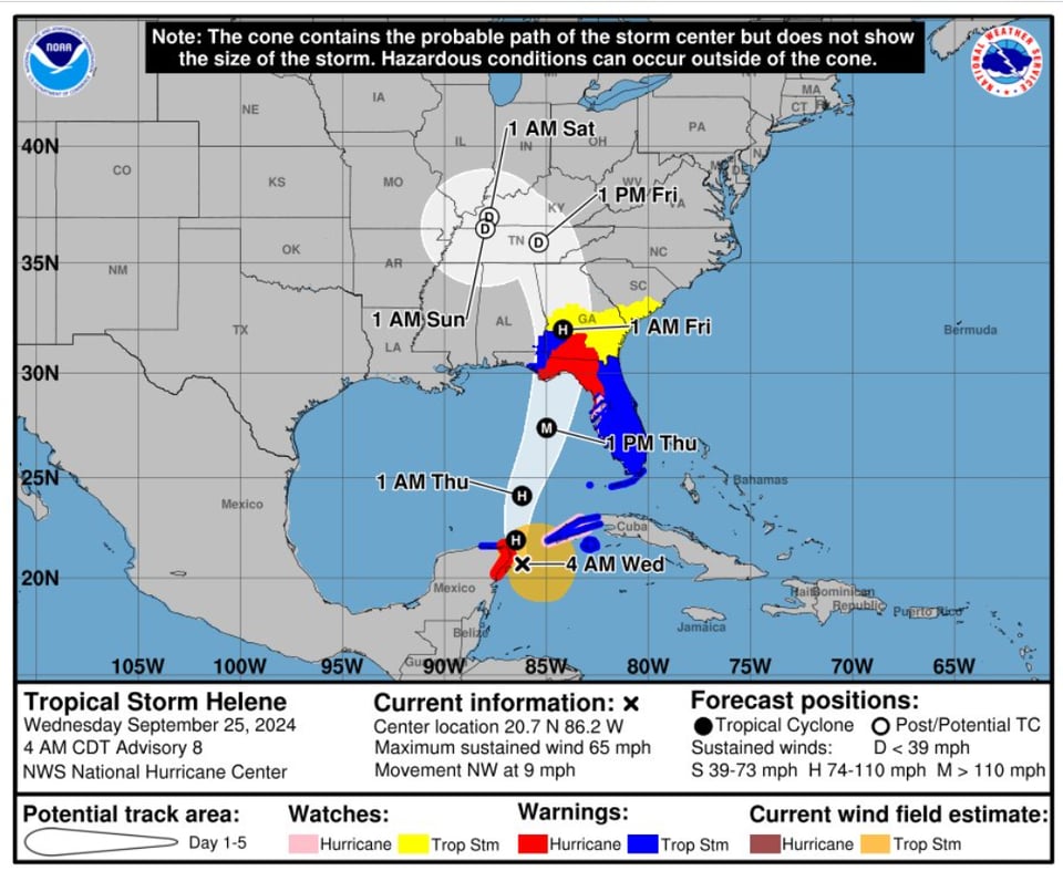 Tormenta tropical Helene ,Florida,Georgia,amenaza,MundoNow