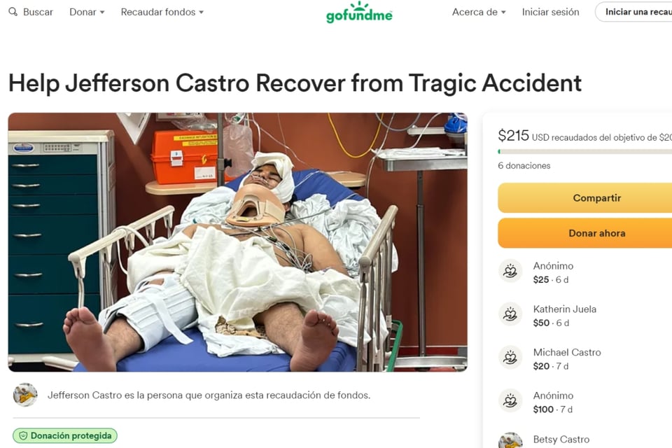Jefferson Lucha por Su Vida Tras Accidente en el Trabajo