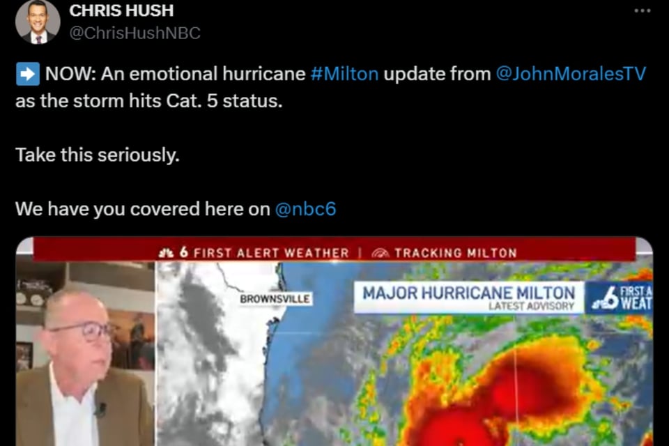 John Morales, Meteorologist, Mexico, hurricane, Milton, MundoNOW