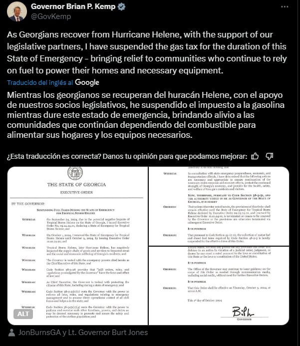 Brian Kemp suspends gasoline tax, gasoline, Georgia, MundoNow