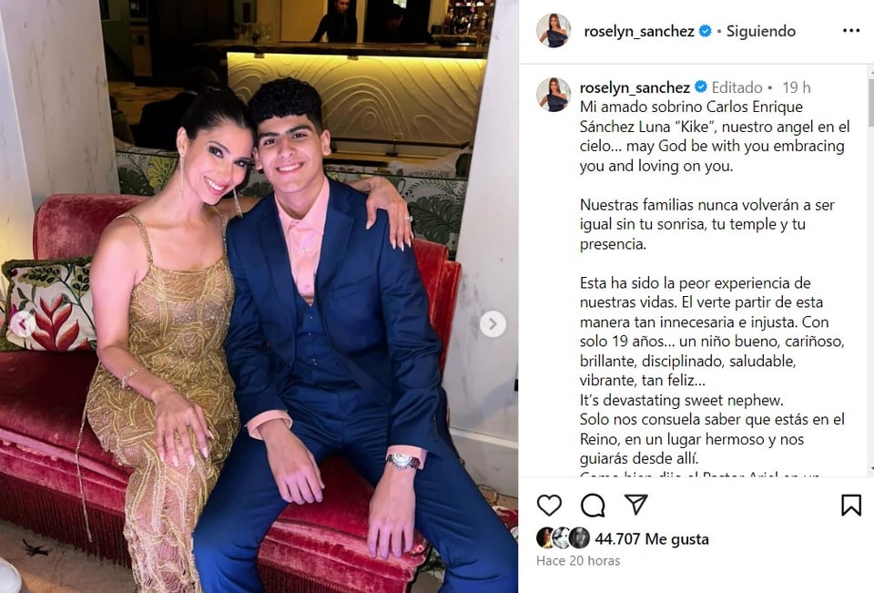 Roselyn, Sanchez, sobrino, muerte, instagram