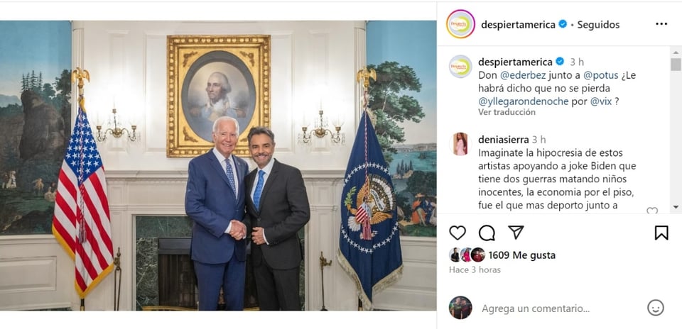Eugenio Derbez Joe Biden, Casa Blanca, Mes de la Herencia Hispana, redes sociales, MundoNOW