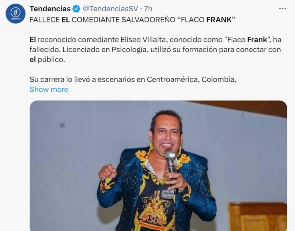 El Flako Frank, redes sociales, Facebook, fallecimiento, MundoNOW