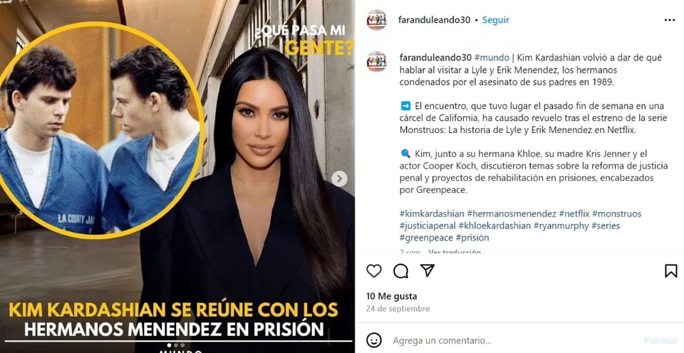 Kim Kardashian Hermanos Menéndez, prison, lawyer, visit, MundoNOW, Kim Kardashian Menéndez Brothers