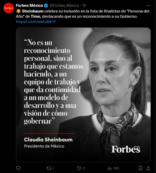 Claudia Sheinbaum,  finalistas, "Persona del Año" , Time,Claudia Sheinbaum finalista