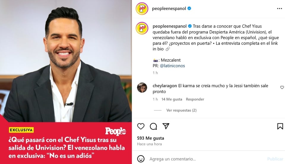 Chef Yisus Univisión, entrevista, People en español, redes sociales, MundoNOW