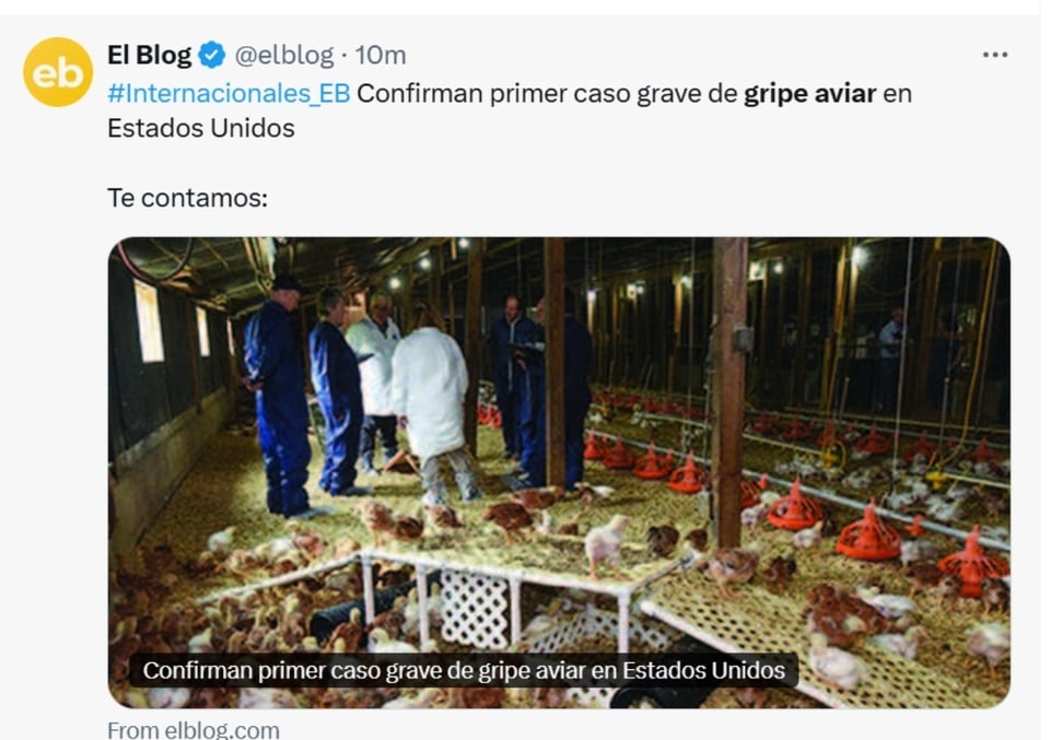gripe aviar en EEUU, Centros para el Control y Prevención de Enfermedades, CDC, H5N1, MundoNOW