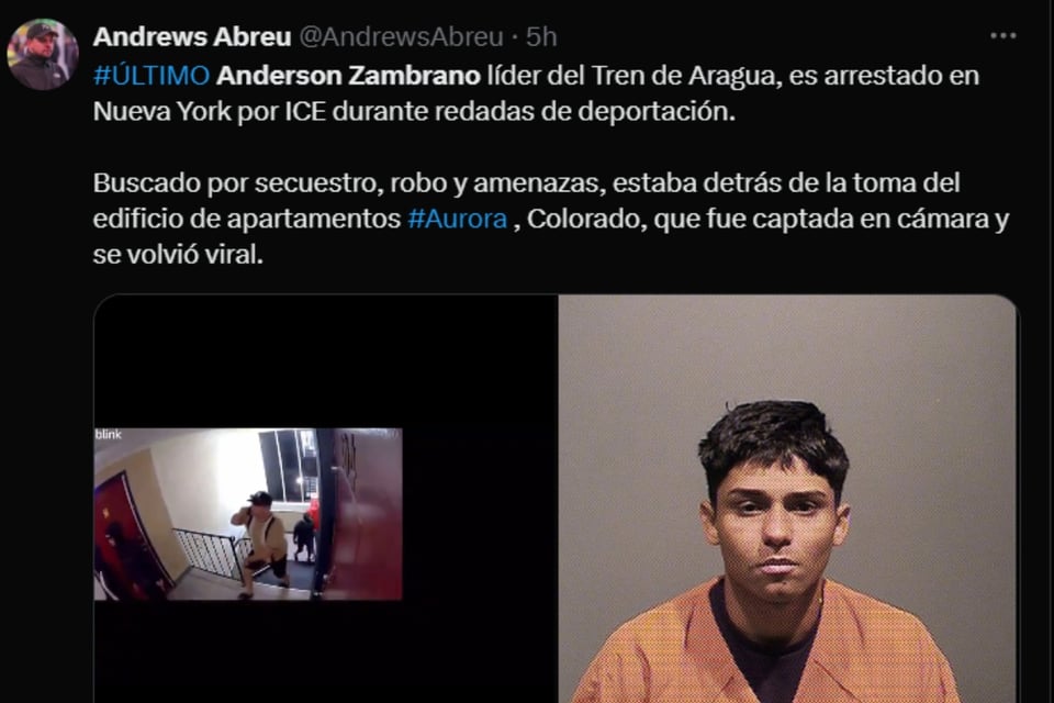 Tren de Aragua Nueva York, líder criminal detenido Bronx, Anderson Zambrano-Pacheco captura, Trump terrorismo Tren de Aragua, MundoNOW