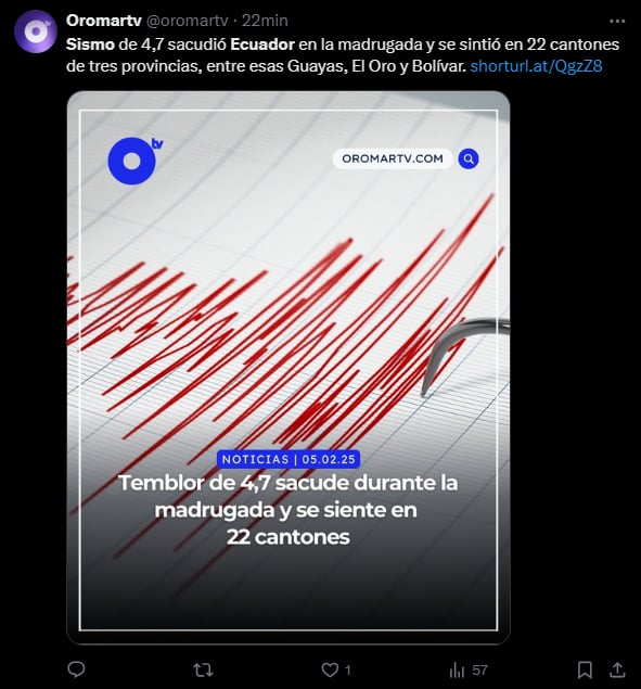 Sismo en Ecuador,temblor, 4.7, sin daños,MundoNow