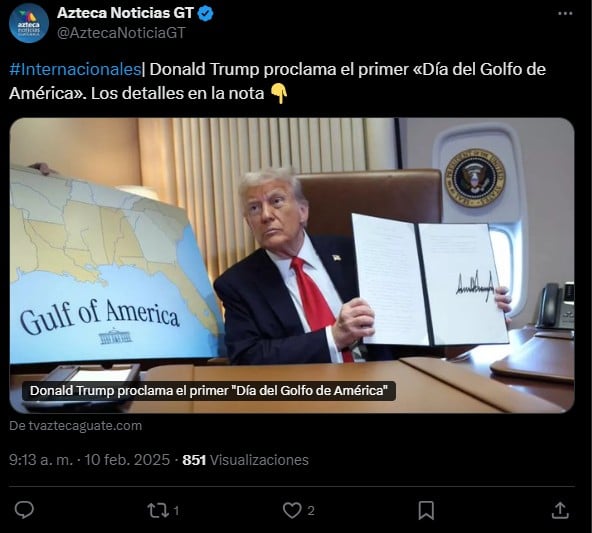 Donald Trump designa, el 'Día del Golfo de América',TRUMP,mexico,MundoNow