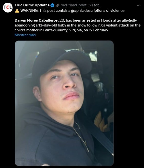 Darvin Flores Caballeros, arrestado,abandonar bebé,Florida