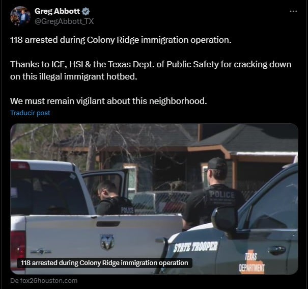 Operativo migratorio en Texas,118 arrestos,temor,MundoNow
