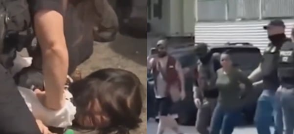 ICE, MIGRANTES, OPRATIVO, AGENTES, MUJER