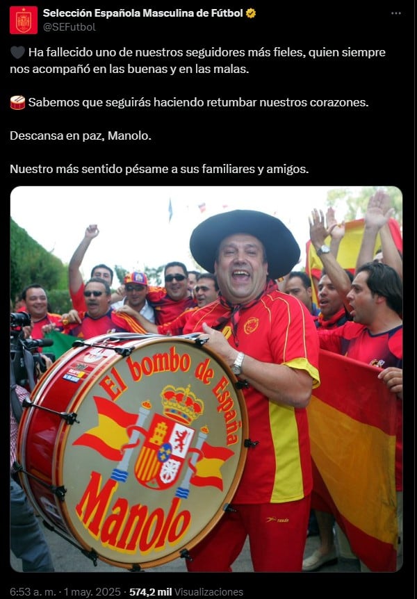 Muere Manolo el del Bombo, a los 76 años