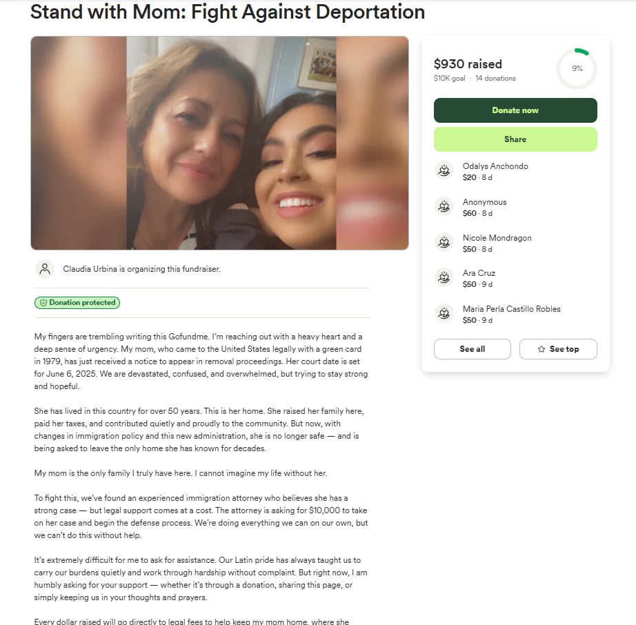 madre, hispana, deportacion, recolecta, familia
