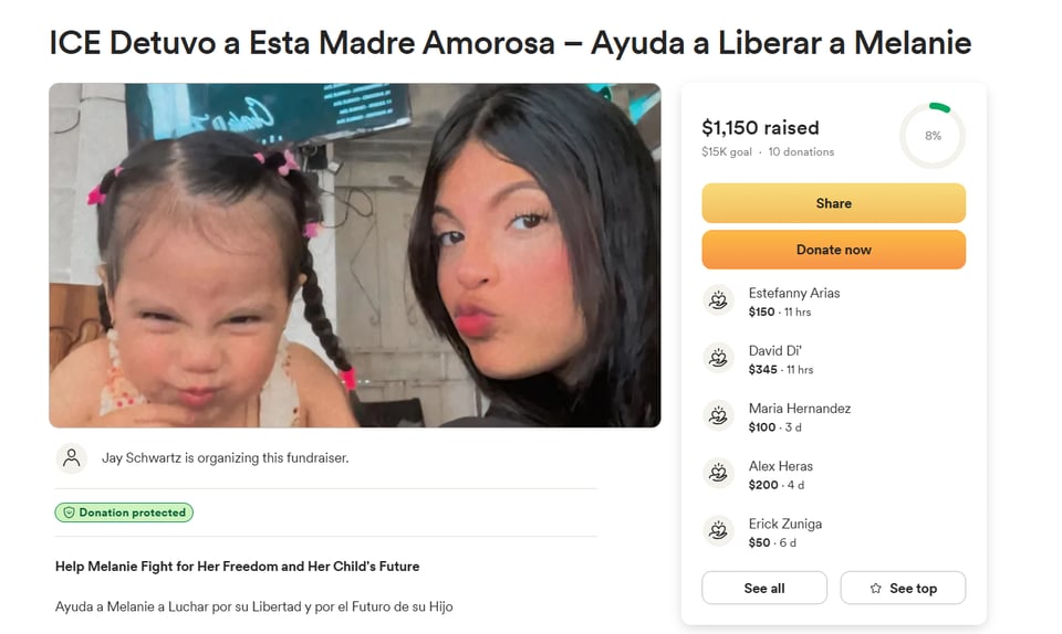Melanie , apoyo, ice, madre, arrestada