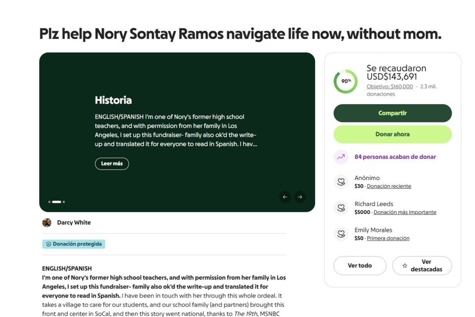Nory Sontay Ramos, GoFundMe, deportada MundoNOW