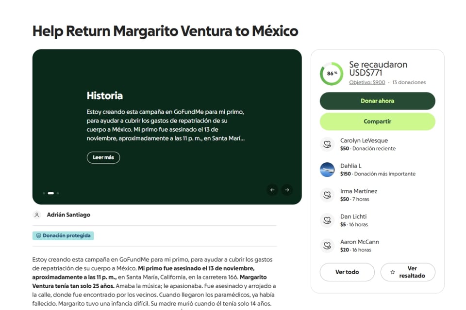 homicidio, Margarito Ventura, Familia pide repatriación MundoNOW