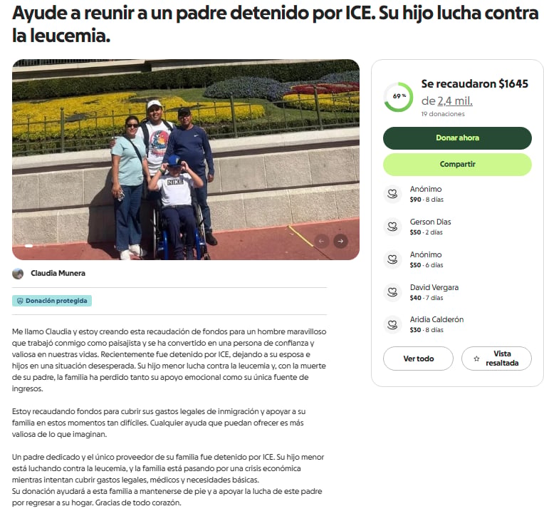 familias hispanas afectadas, ICE arrests Hispanic father whose son has leukemia