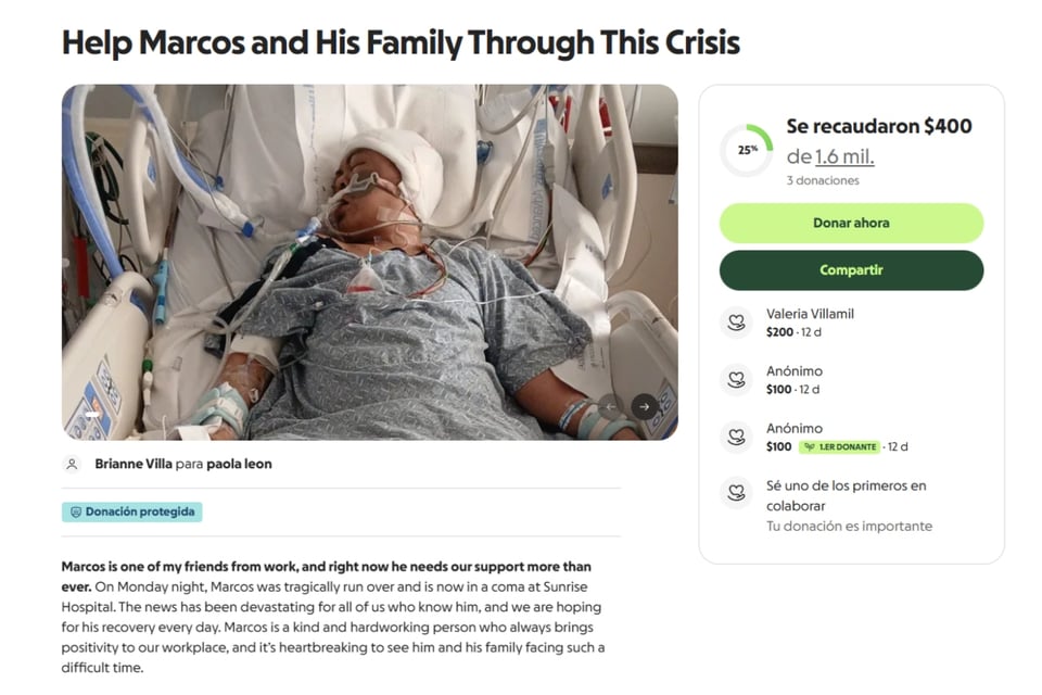 Marcos, GoFundMe ,apoyo MundoNOW