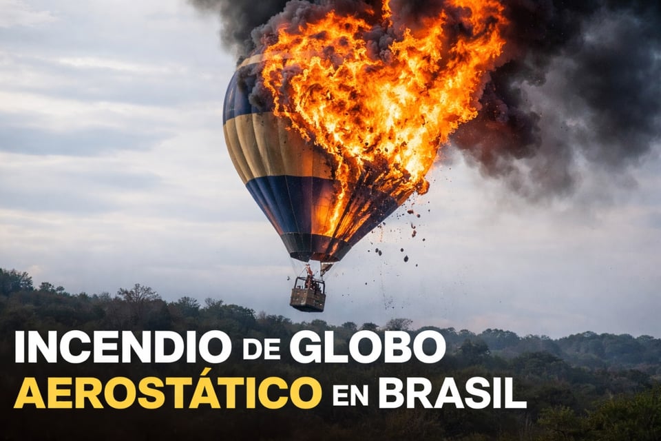Incendio de globo aerostático desata pánico en el aire
