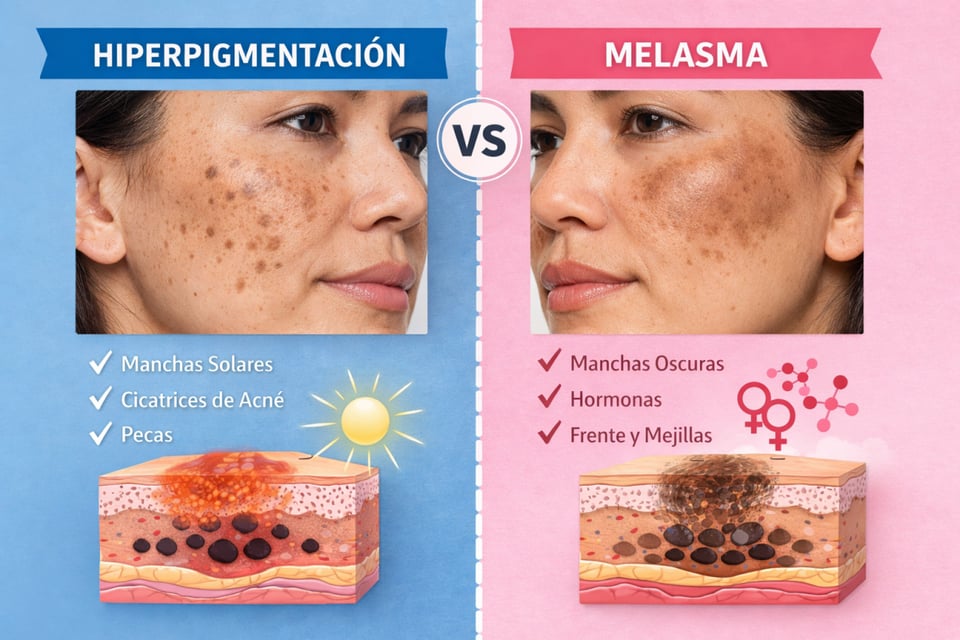 hiperpigmentacion, melasma, piel, cara, rostro, Melasma or Hyperpigmentation? Learn to Tell the Difference and Treat Skin Spots Correctly!