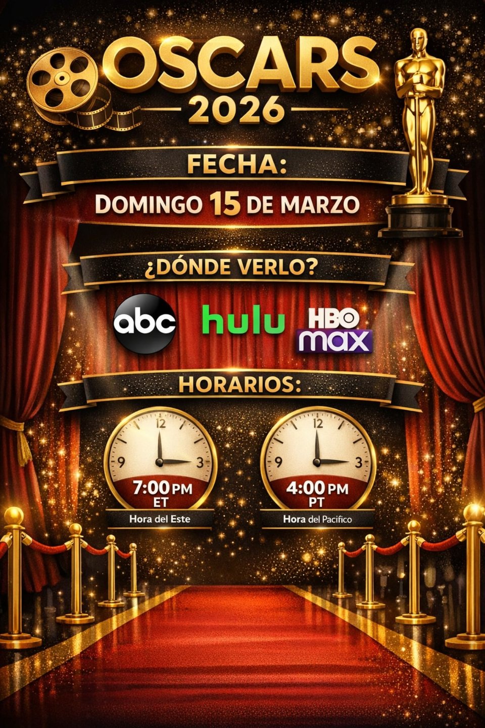 Infografía de los Premios Oscars 2026