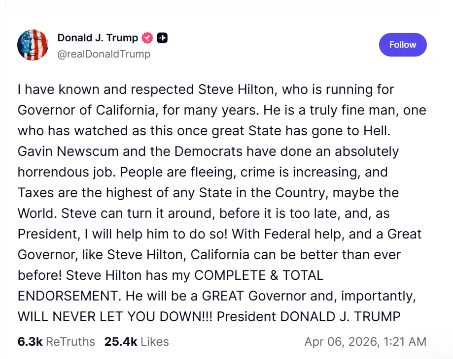 steve , hilton, trump, california, support, apoyo