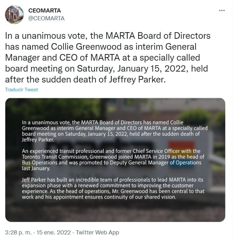 Who is the new leader of MARTA?