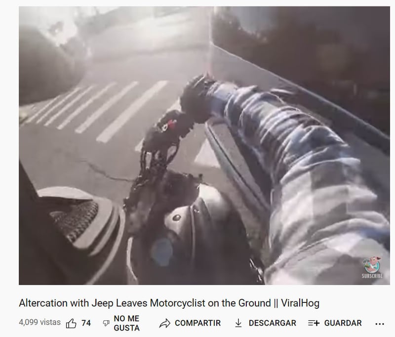 Motorcycle Accident Hit Jeep: For Revenge?