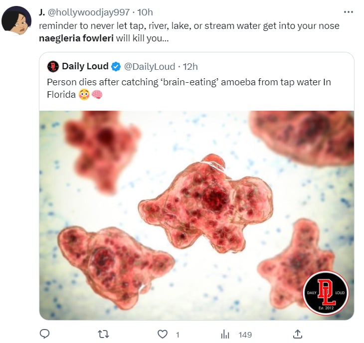 Man dies of amoeba infection: A warning to the community?
