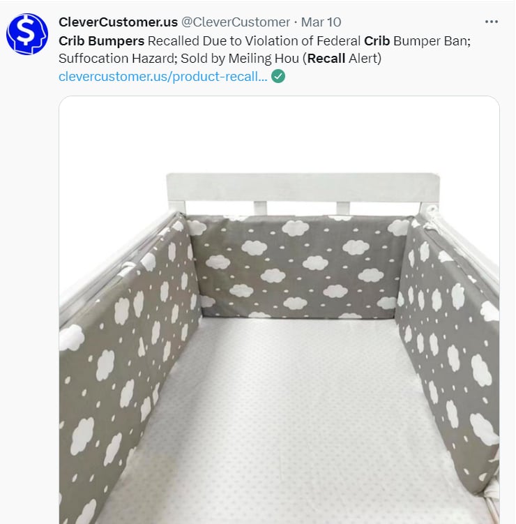 Recall protectores cuna: ¿Qué hacer si adquirió el producto?