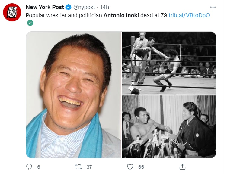 Muere boxeador Antonio Inoki: ¿Su vida en la política?