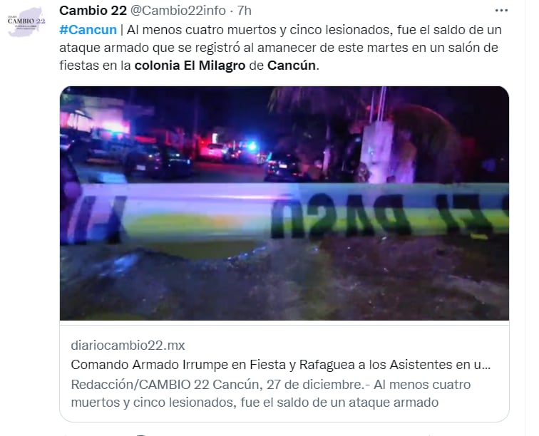 Ataque armado víctimas Cancún: ¿Se conocen a las víctimas?