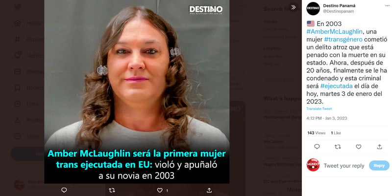 Execution Amber McLaughlin: What was she charged with?