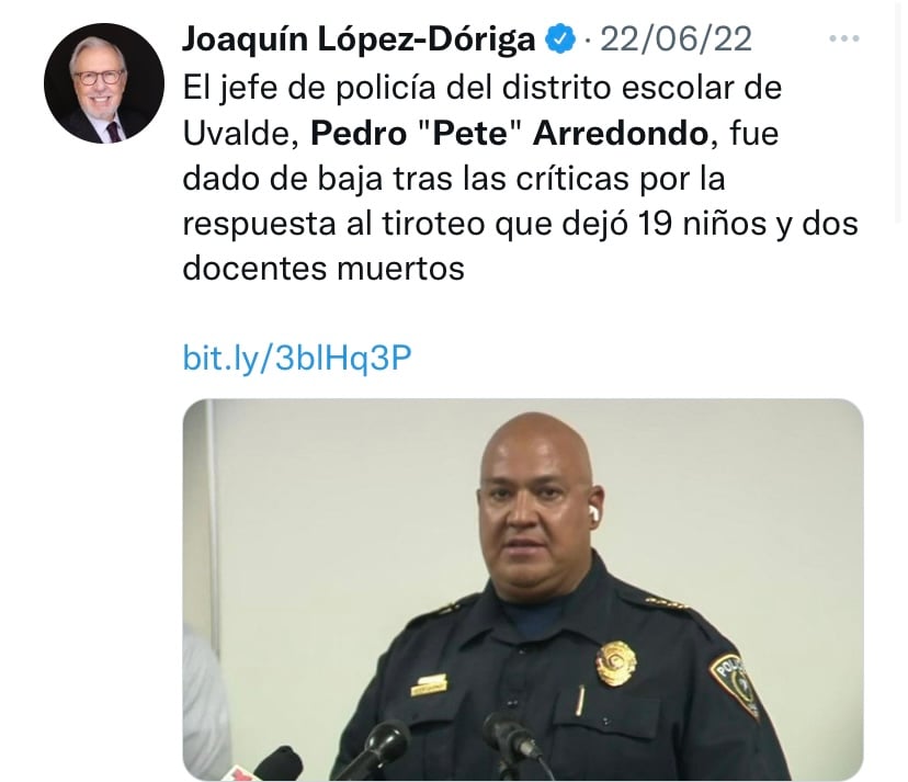 LO ÚLTIMO: Jefe de policía de Uvalde renuncia a un cargo