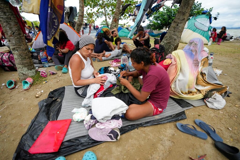 Parte caravana de migrantes