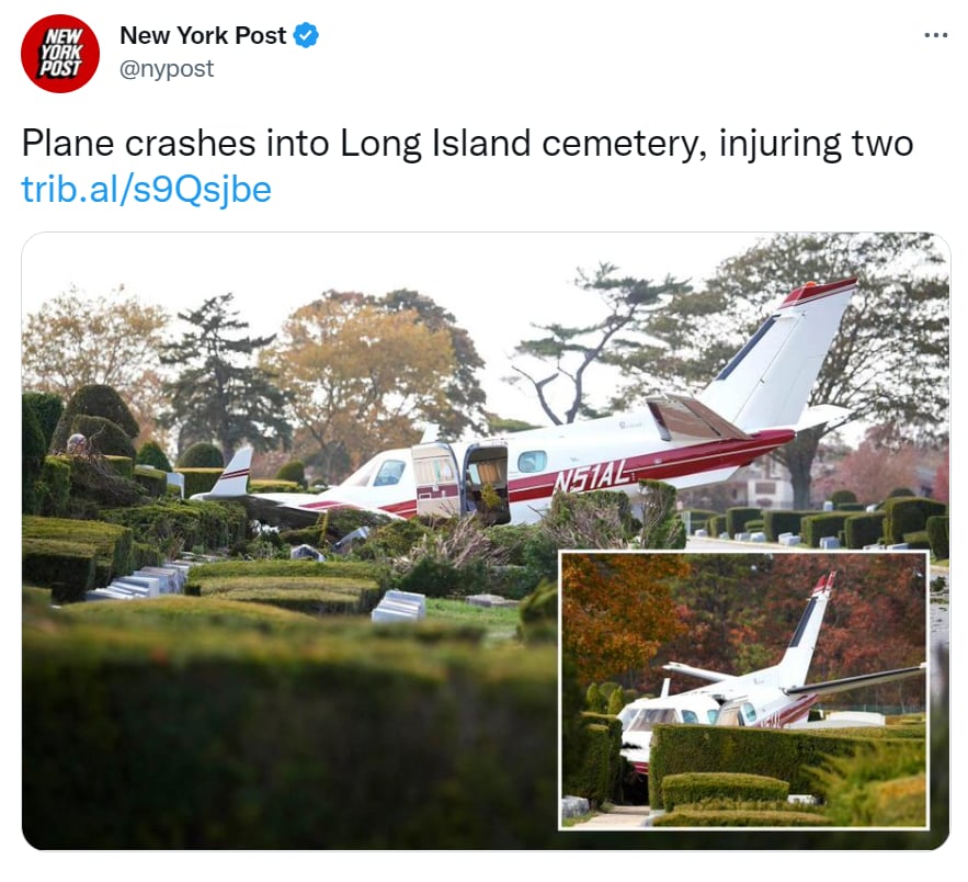 plane falls graveyard