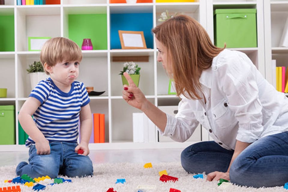 madre, niño, comunicación, enseñanza, regaño